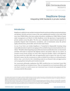 First page of ESG Integration Insights Stepstone Case Study